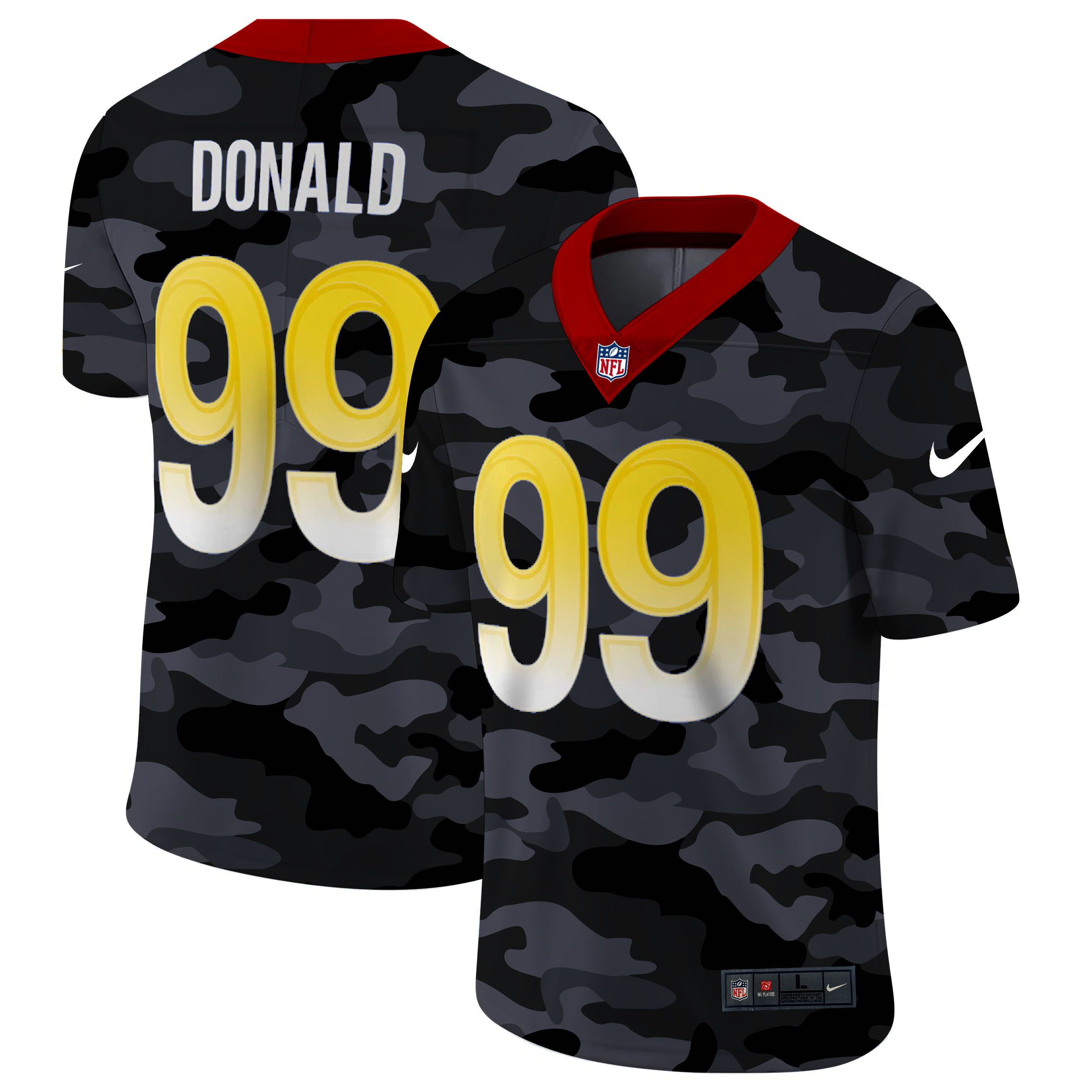 Men Los Angeles Rams #99 Donald 2020 Nike Camo Salute to Service Limited NFL Jerseys